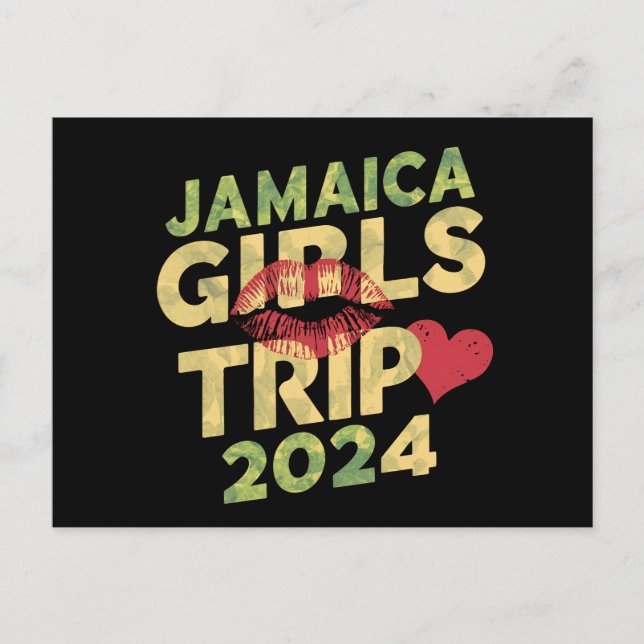 Carte Postale Voyage de filles Jamaïque 2024 Week-end vacances d (Devant)