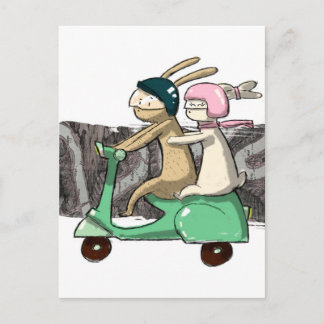 Carte Postale Voyage de lapins
