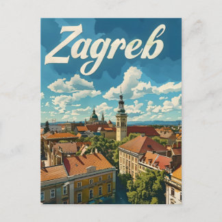 Carte Postale Voyage de Zagreb Vintage