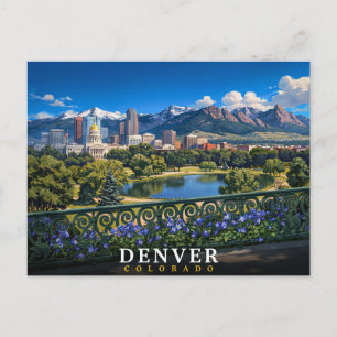 Carte Postale Voyage Denver Colorado Capitole Montagnes Rocheuse