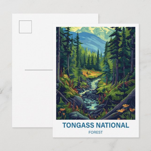 Carte Postale Voyage d'illustration de la forêt nationale de Ton (Devant / Derrière)