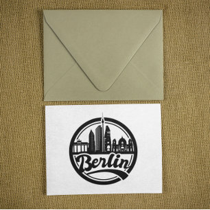 Carte Postale Voyage du logo Vintage rond de Berlin City