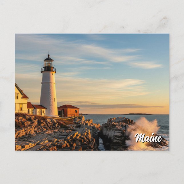 Carte Postale Voyage du phare du Maine (Devant)