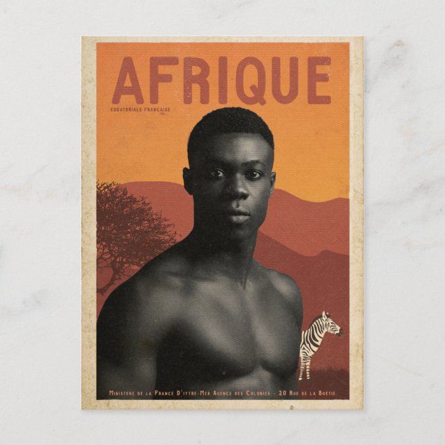 Carte Postale Voyage en Afrique vintage (Devant)