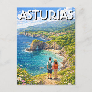 Carte Postale Voyage en Asturies Espagne