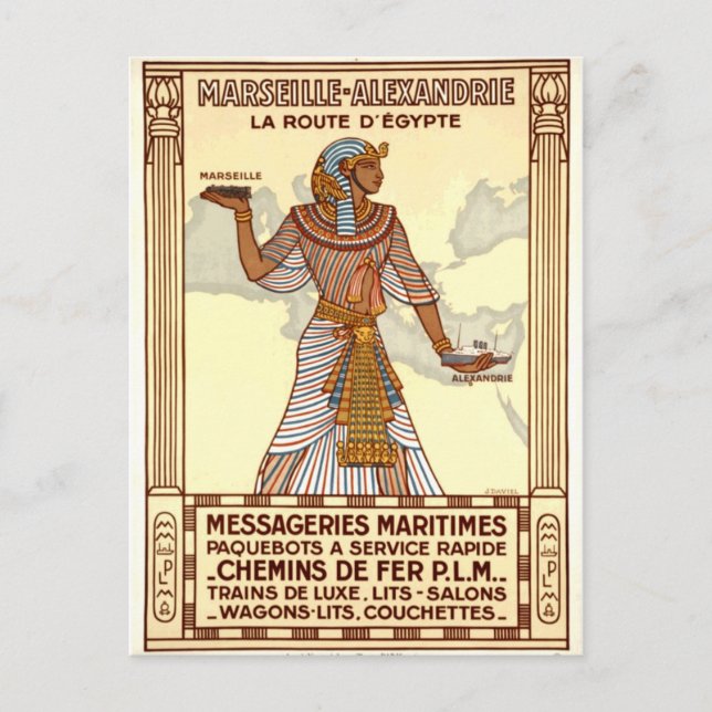 Carte Postale Voyage en Egypte vintage (Devant)