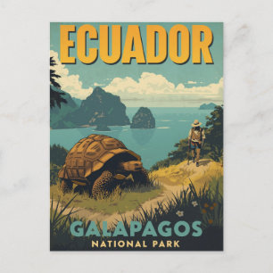 Carte Postale Voyage en Équateur Galapagos Vintage