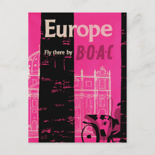 Carte Postale Voyage en Europe vintage
