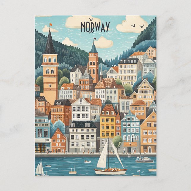 Carte Postale Voyage en Norvège (Devant)