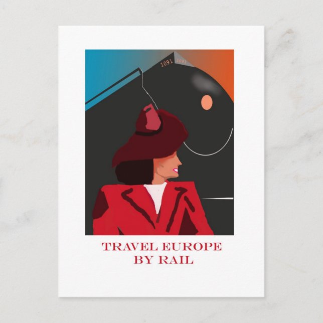 Carte Postale Voyage en train (Devant)