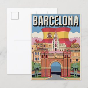 Carte Postale Voyage Espagne vintage barcelone Arc de Triomf cad