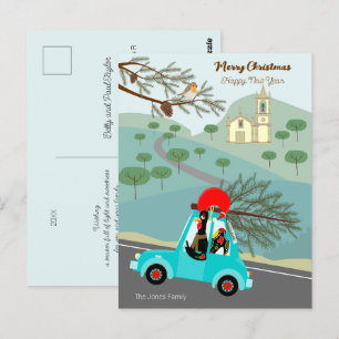Carte Postale Voyage festif de Noël du coq portugais