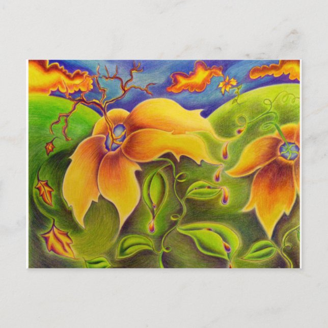 Carte postale Voyage Fleur (Devant)