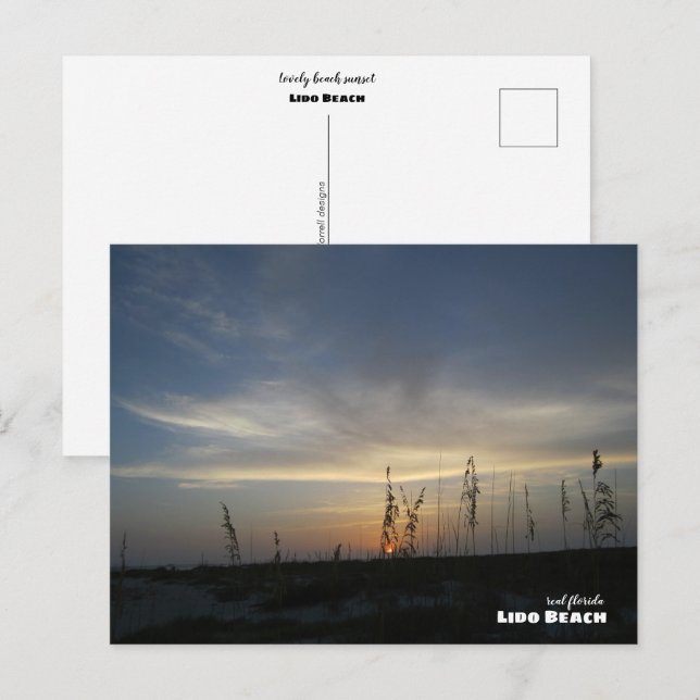 Carte Postale Voyage | Floride - Lido Beach Sunset (Devant / Derrière)