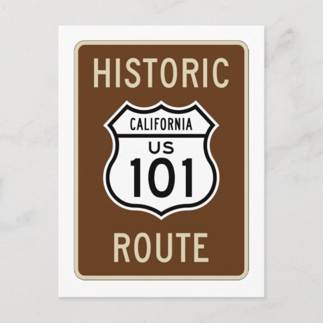 Carte Postale Voyage historique US Route 101 (Californie) (Devant)