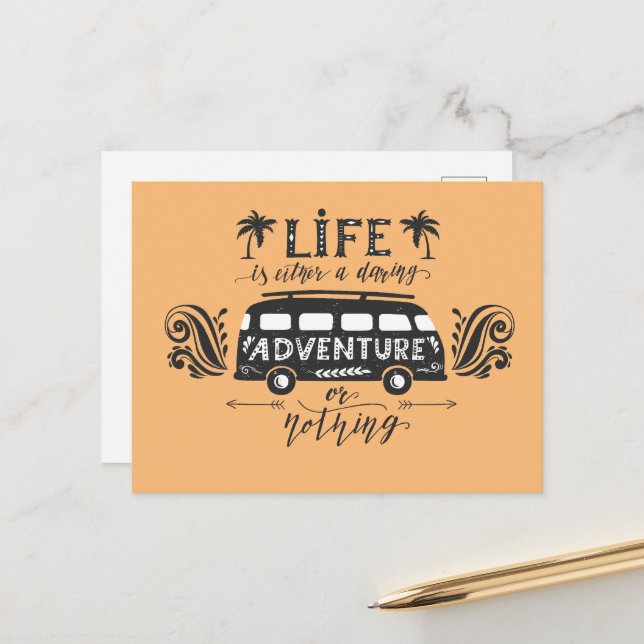 Carte Postale Voyage Inspirant (Devant/Arrière en situation)