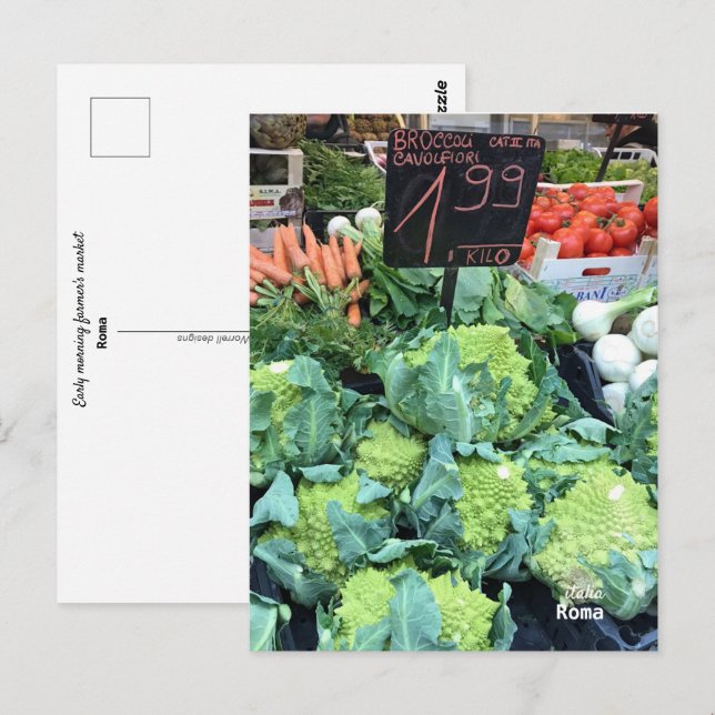 Carte Postale Voyage | Italie - Rome, Marché de producteurs (Devant / Derrière)