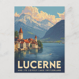 Carte Postale Voyage Lucerne Suisse Vintage