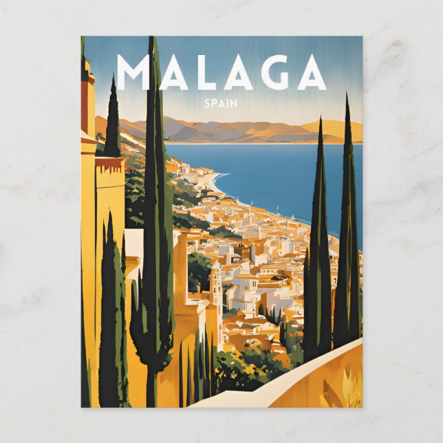 Carte Postale Voyage Malaga Espagne (Devant)