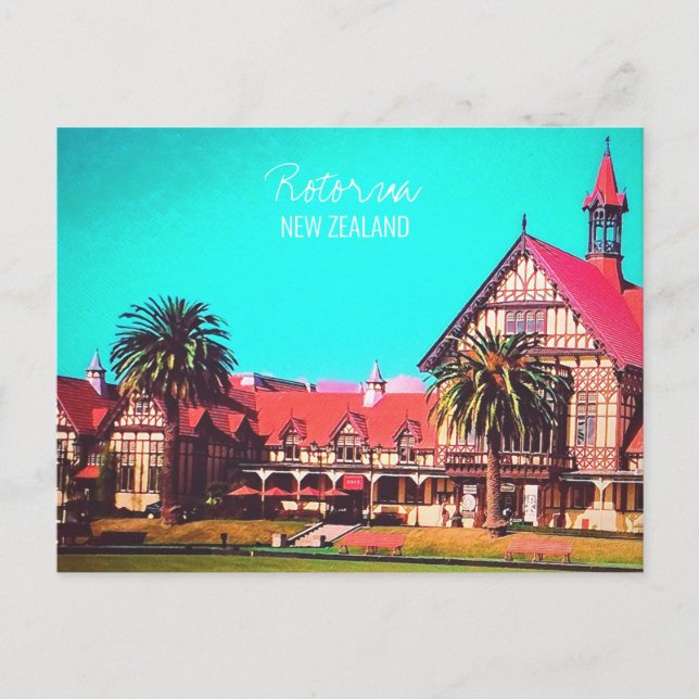 Carte Postale Voyage Nouvelle-Zélande musée Rotorua (Devant)