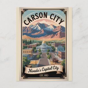 Carte Postale Voyage Rétro à Carson City Nevada
