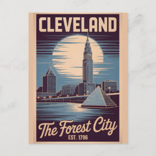 Carte Postale Voyage rétro à Cleveland Ohio Forest City