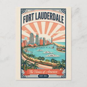 Carte Postale Voyage Rétro à Fort Lauderdale Floride