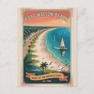 Carte Postale Voyage Rétro à Fort Walton Beach Floride