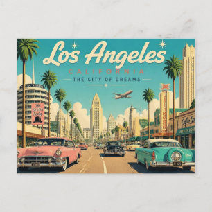 Carte Postale Voyage Rétro à Los Angeles Années 50