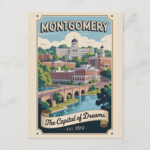 Carte Postale Voyage Rétro à Montgomery Alabama