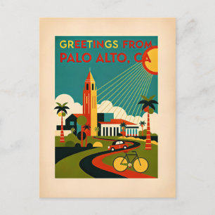 Carte Postale Voyage Rétro à Palo Alto CA