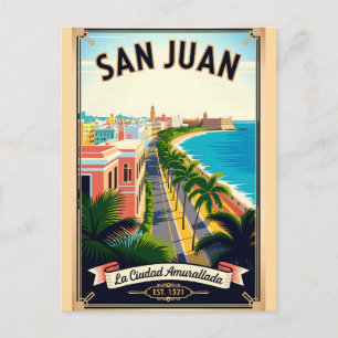 Carte Postale Voyage Rétro à San Juan Porto Rico