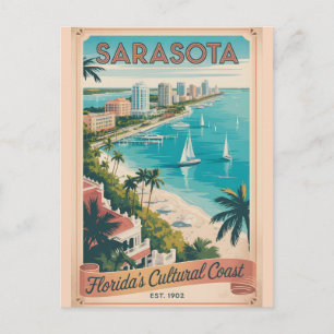 Carte Postale Voyage rétro à Sarasota Floride