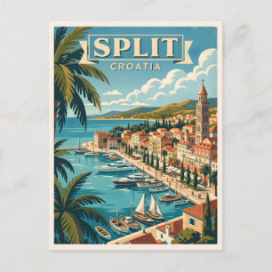 Carte Postale Voyage rétro à Split en Croatie
