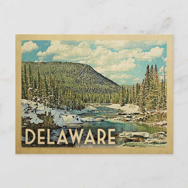 Carte Postale Voyage Rétro Delaware Paysage Hivernal enneigé de  (Devant)