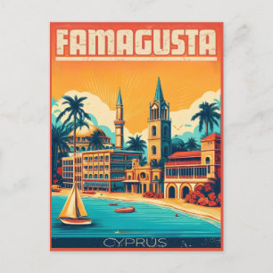 Carte Postale Voyage Rétro Famagusta Beach Chypre cadeaux