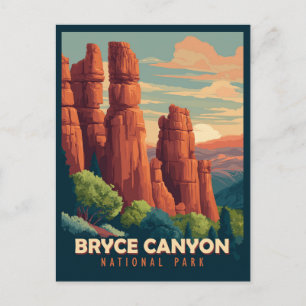 Carte Postale Voyage Rétro Parc National de Bryce Canyon Utah