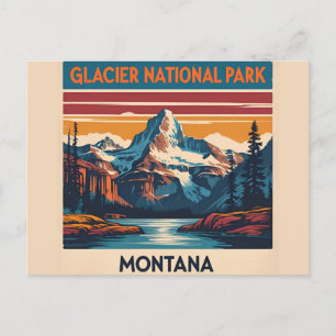 Carte Postale Voyage Rétro Parc National de Glacier Montana