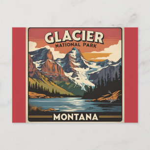 Carte Postale Voyage Rétro Parc National de Glacier Montana