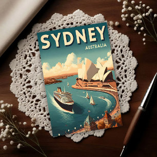 Carte Postale Voyage Rétro Sydney Australie