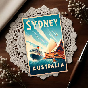 Carte Postale Voyage Rétro Sydney Australie