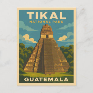 Carte Postale Voyage Rétro Vintage Parc National Tikal Guatemala