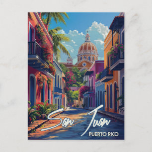 Carte Postale Voyage San Juan Vintage