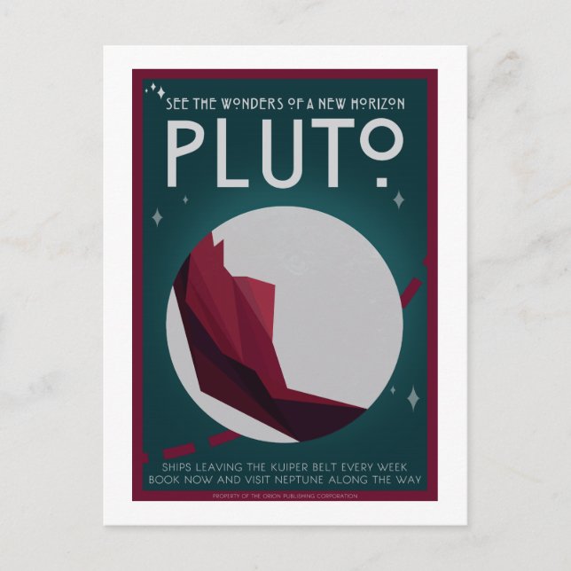 Carte postale Voyage spatial - Pluto (Devant)