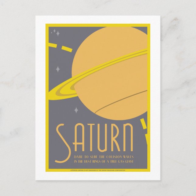 Carte postale Voyage spatial - Saturne (Devant)