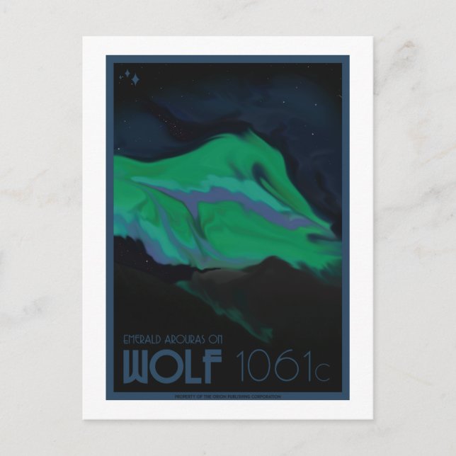 Carte postale Voyage spatial - Wolf 1061c (Devant)