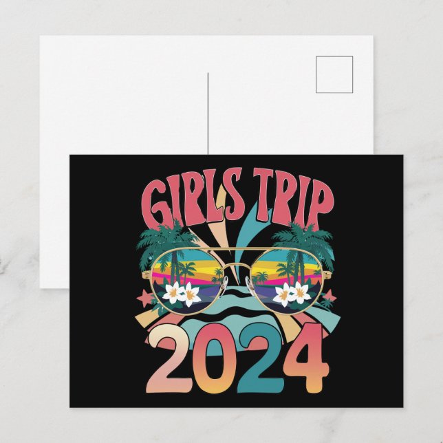 Carte Postale Voyage super pour filles 2024 Week-end Summer Beac (Devant / Derrière)