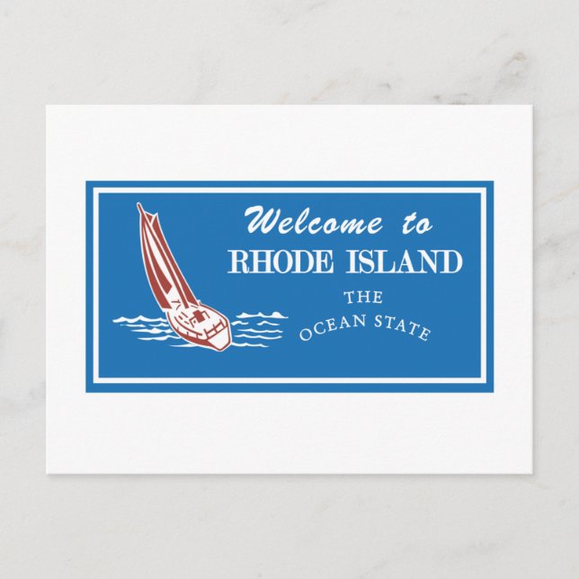 Carte Postale Voyage sur Rhode Island - USA Road Sign (Devant)