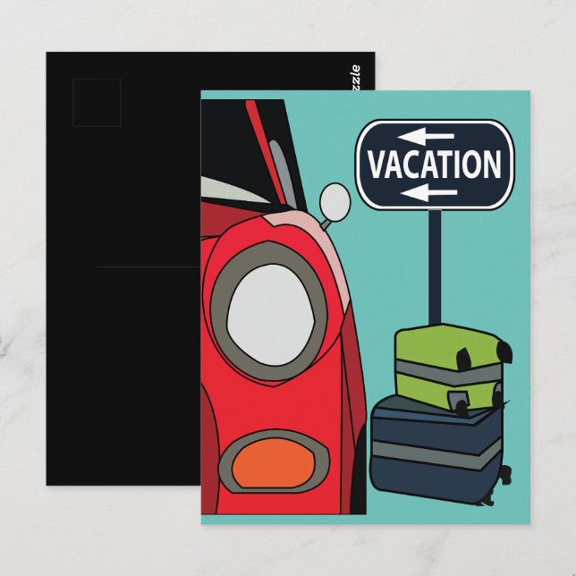 Carte Postale Voyage sur route Vacances (Devant / Derrière)