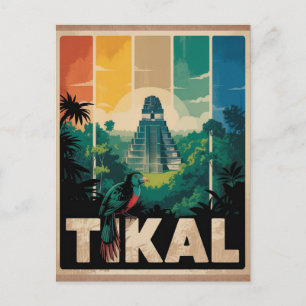 Carte Postale Voyage Temple Maya Tikal Guatemala Vintage